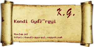 Kendi Györgyi névjegykártya