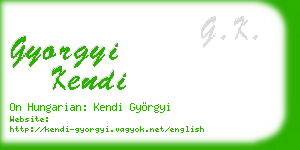 gyorgyi kendi business card